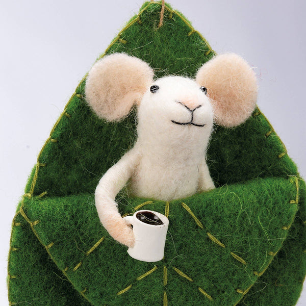 Mouse In Leaf Ornament - DIGS