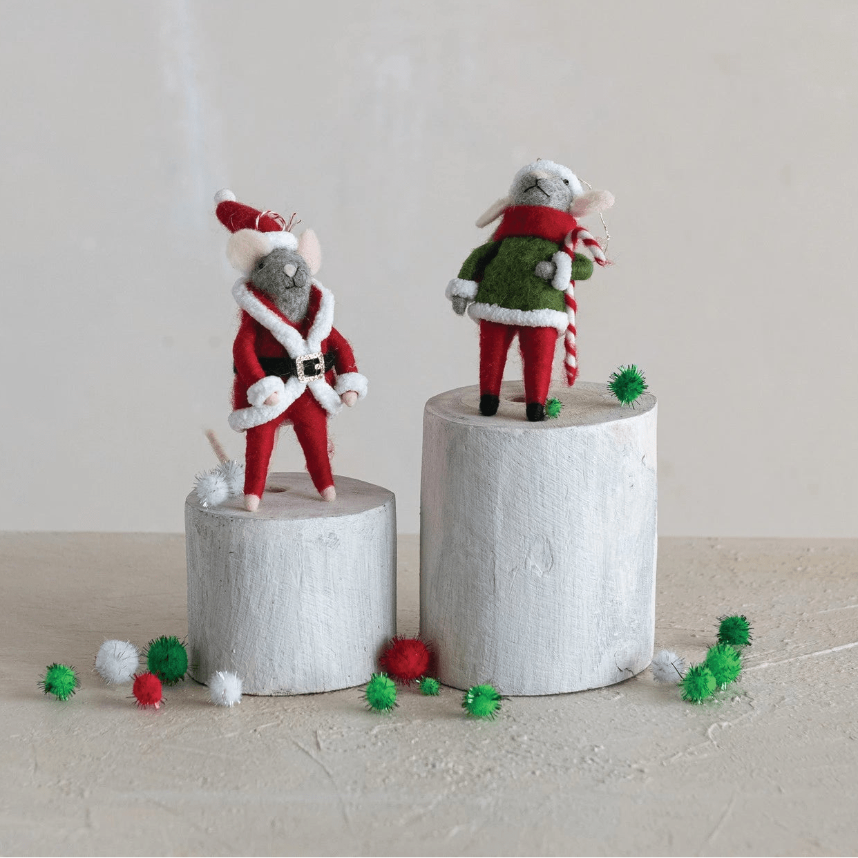 Mouse in Santa/Elf Costume Ornament - DIGS