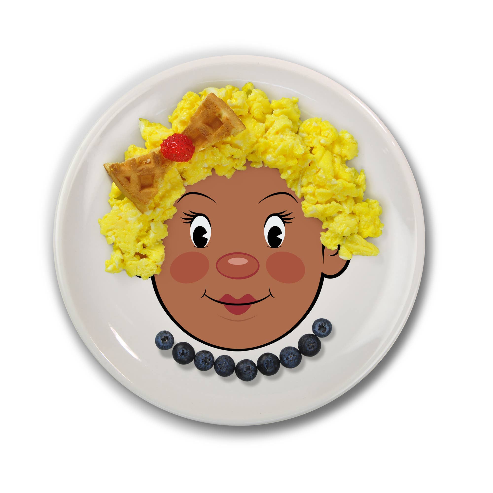 Ms. Food Face Dinner Plate: Dark Skin - DIGS