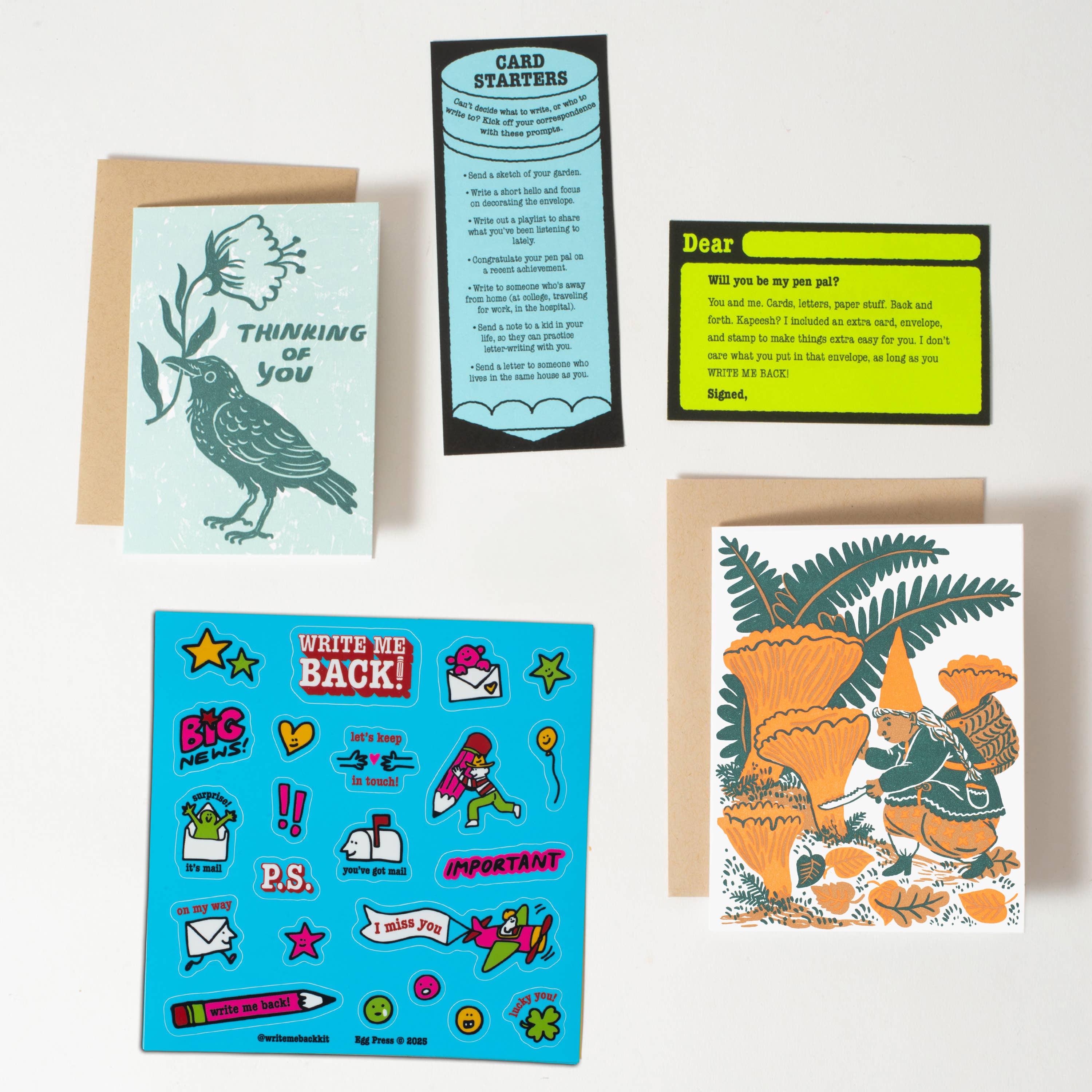 Mushroom + Crow Pen Pal Kit - DIGS