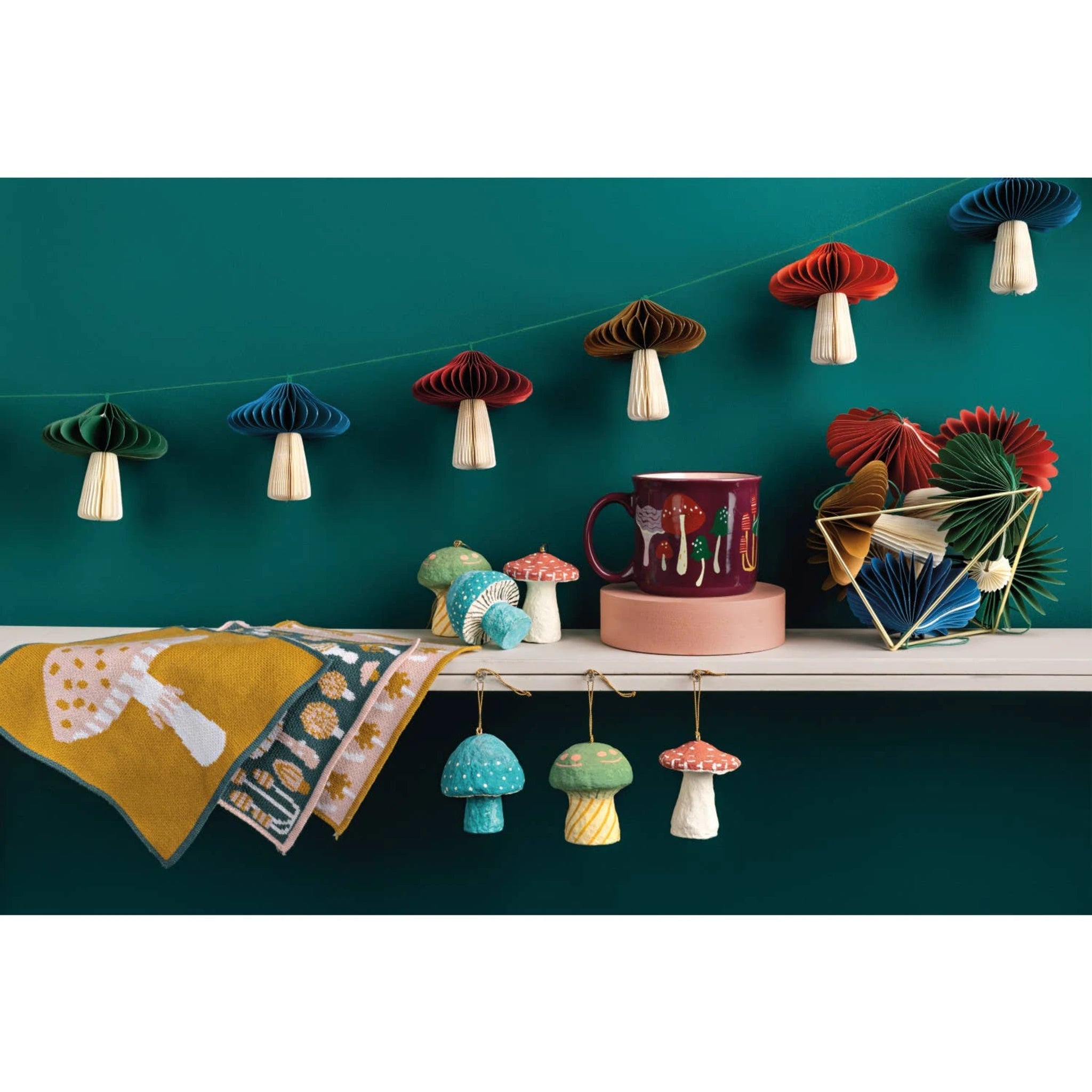 Mushroom Gems Honeycomb Paper Garland - DIGS