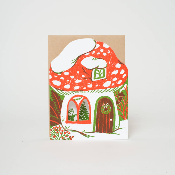 Mushroom House Holiday Card - DIGS