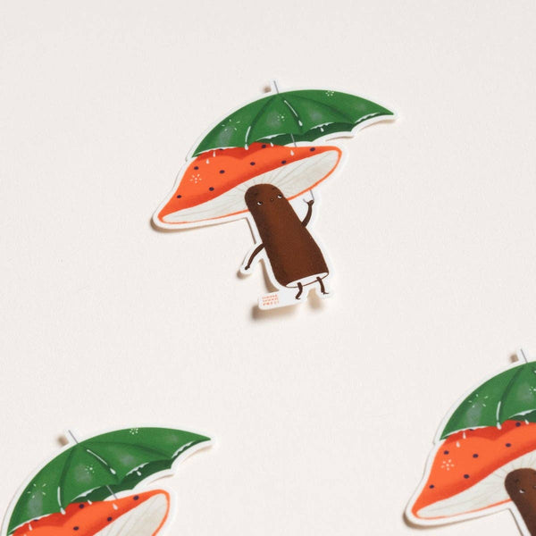 Mushroom with Umbrella Sticker - DIGS