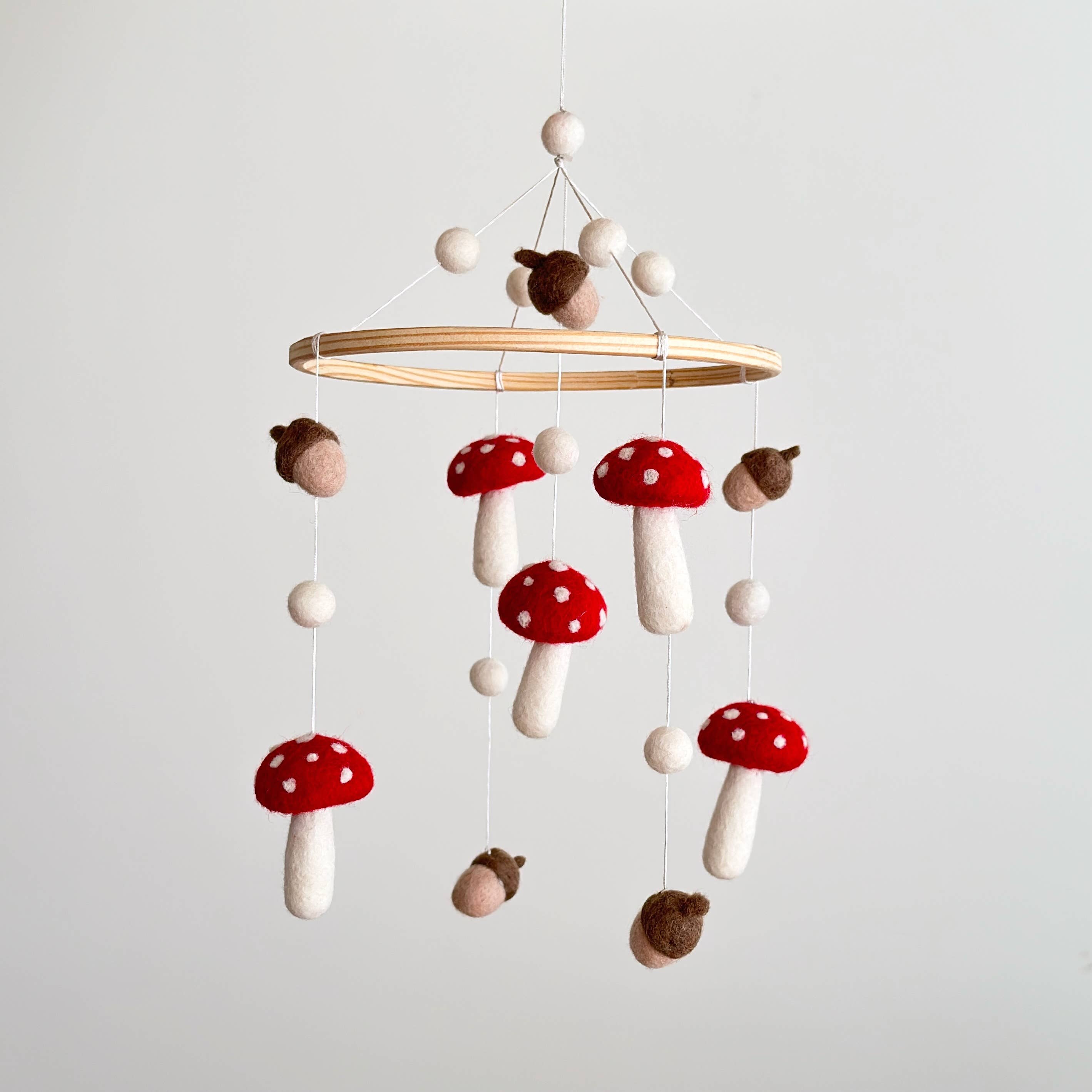 Mushrooms & Acorns Baby Mobile - DIGS