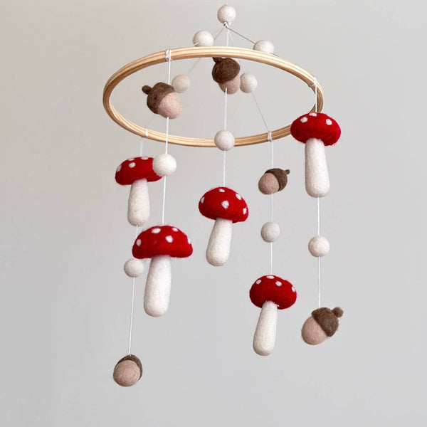 Mushrooms & Acorns Baby Mobile - DIGS