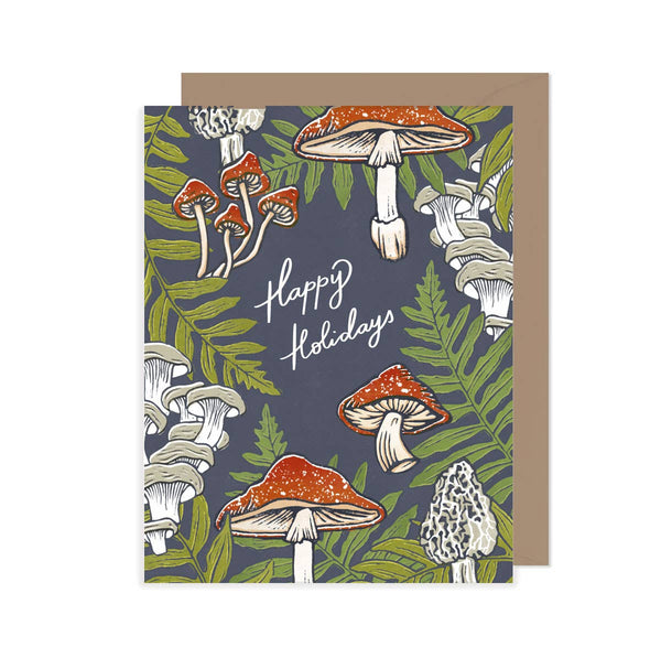 Mushrooms + Ferns Holiday Card - DIGS