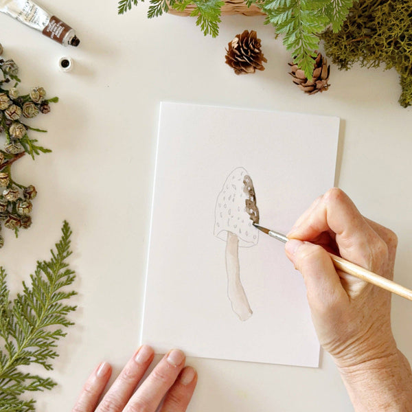 Mushrooms Paintable Notecards - DIGS