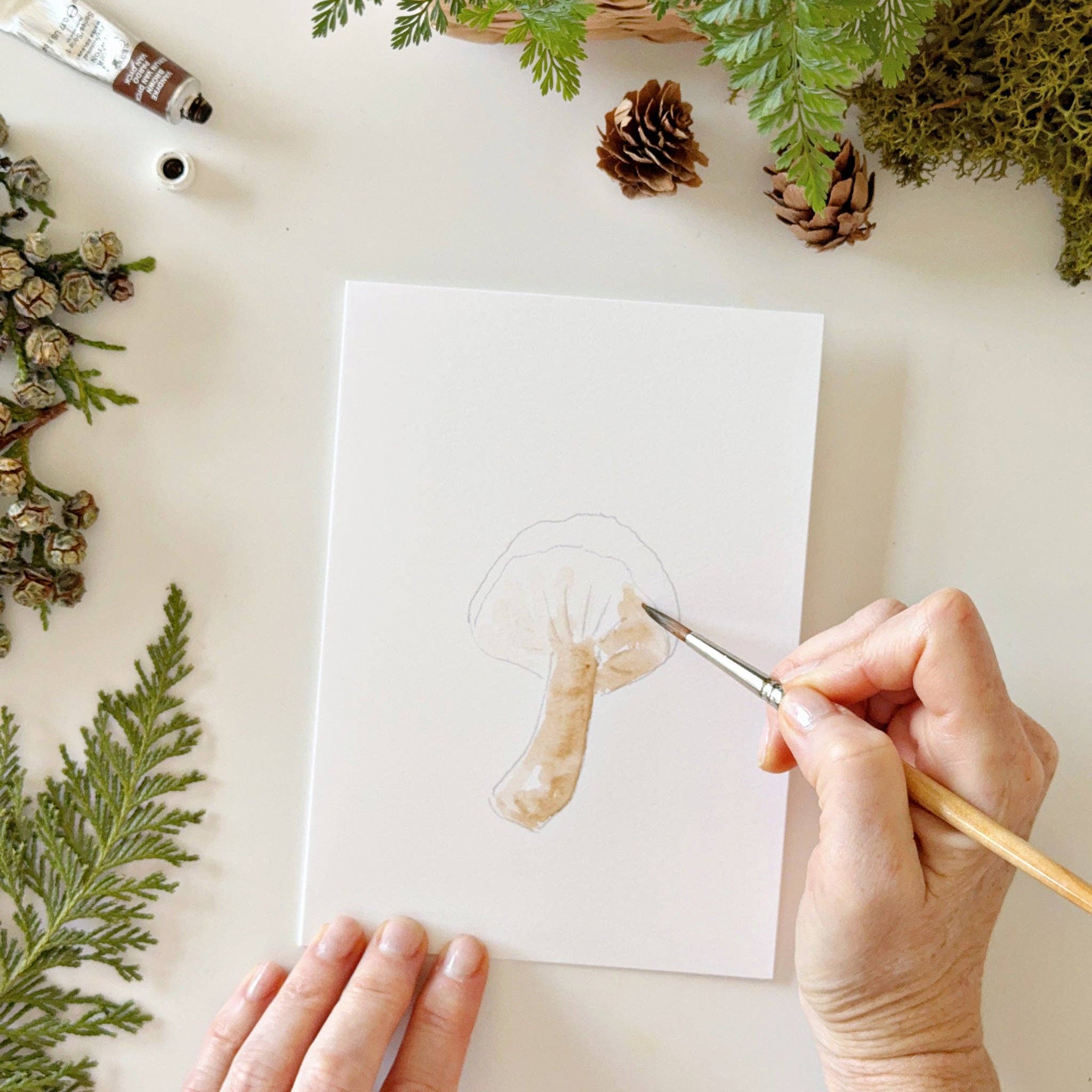 Mushrooms Paintable Notecards - DIGS