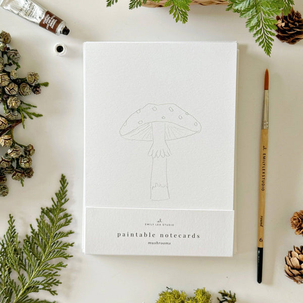 Mushrooms Paintable Notecards - DIGS