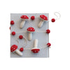 Mushrooms & Pom Poms Wool Felt Garland - DIGS