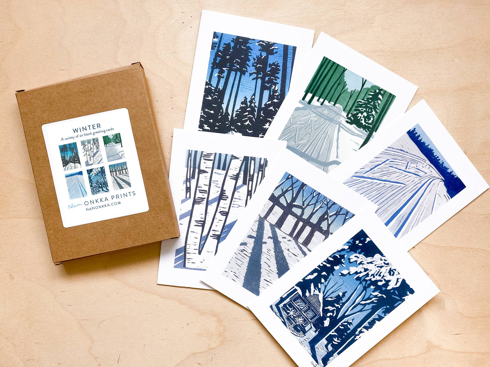 Nan Onkka Winter Boxed Cards, Set of 6 - DIGS