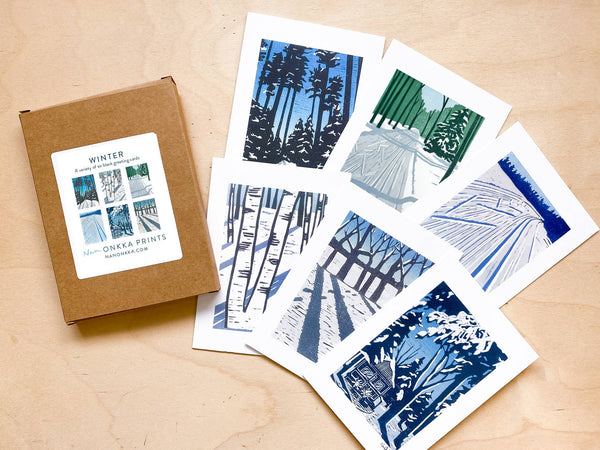 Nan Onkka Winter Boxed Cards, Set of 6 - DIGS
