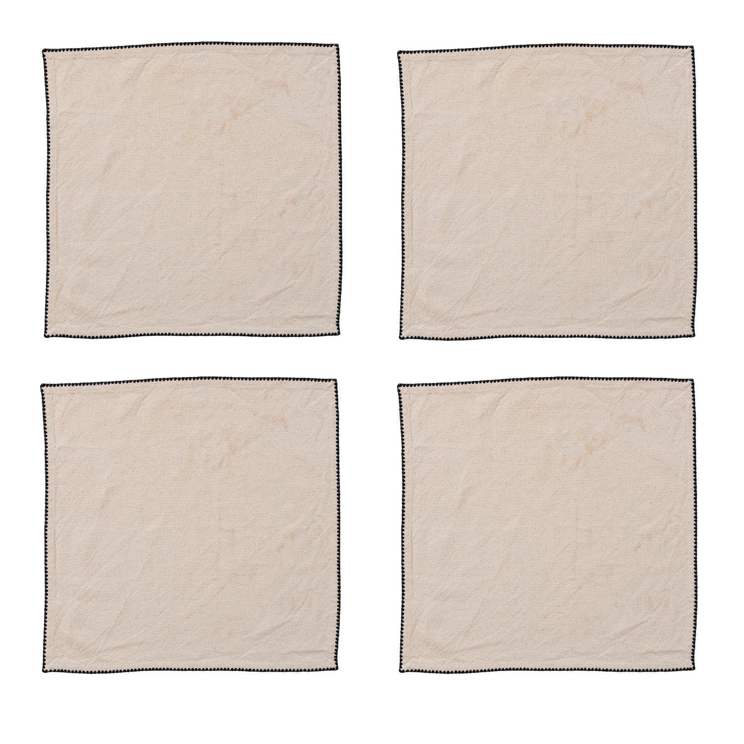 Natural Napkins w/ Black Edge Stitching - DIGS