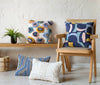 Navy & Bright Shapes Embroidered Pillow - DIGS