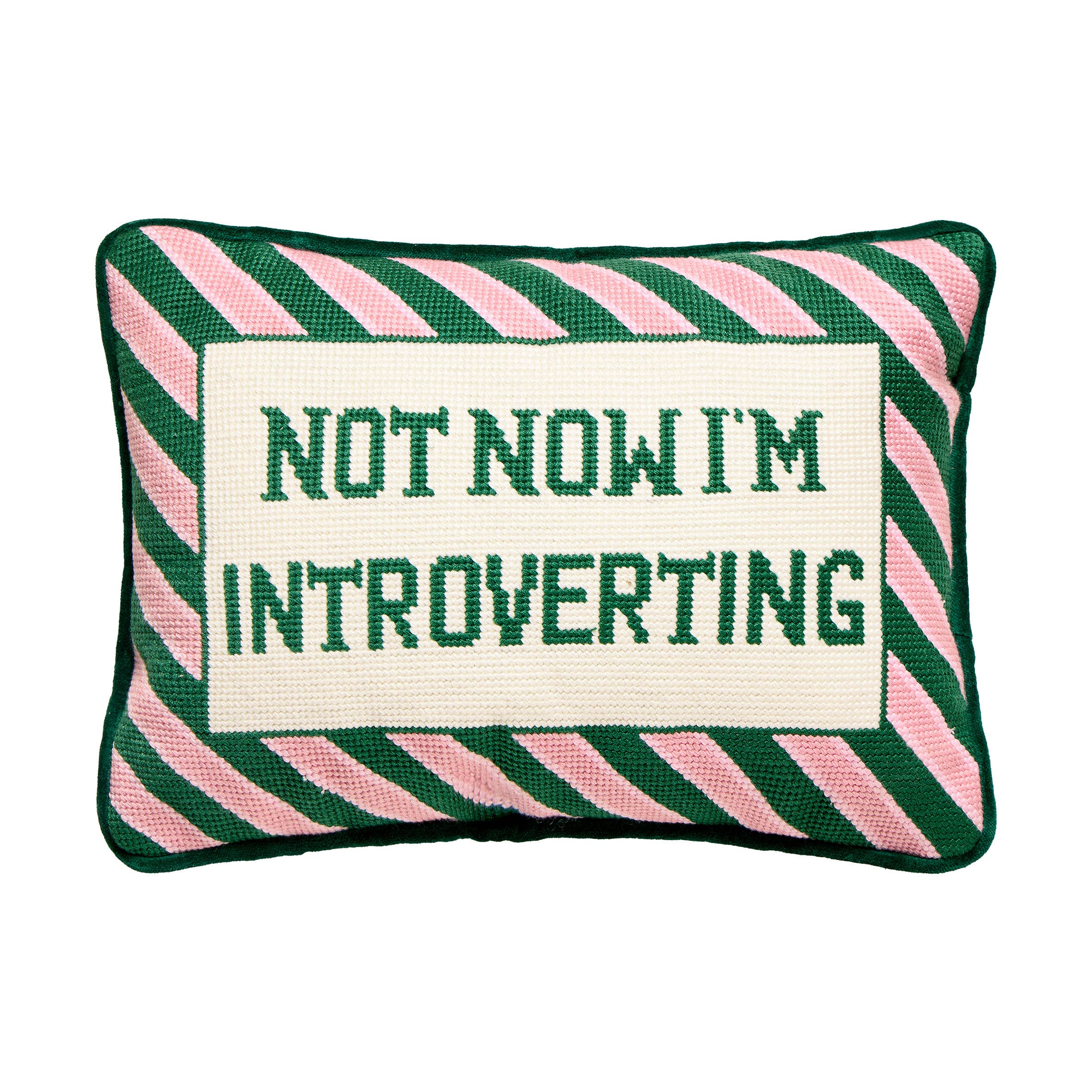 Not Now I'm Introverting Embroidered Pillow - DIGS