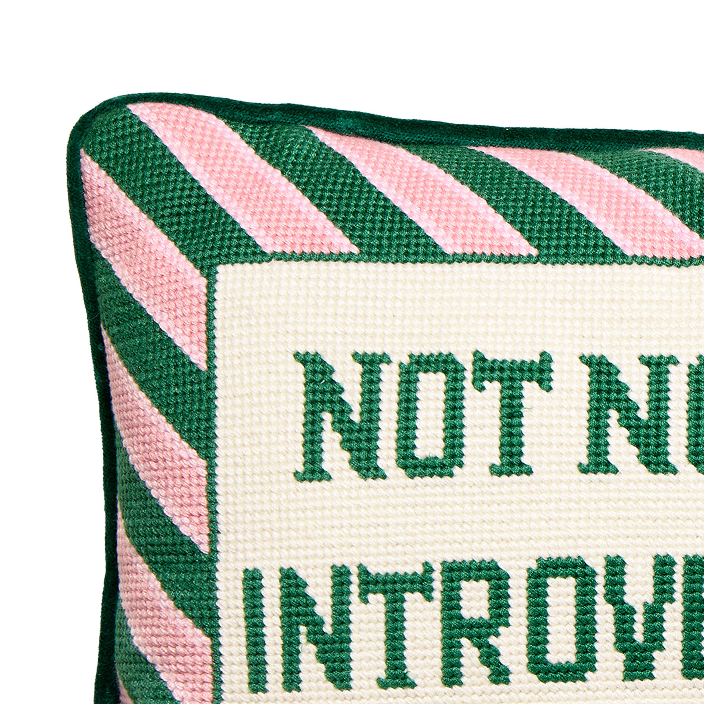 Not Now I'm Introverting Embroidered Pillow - DIGS