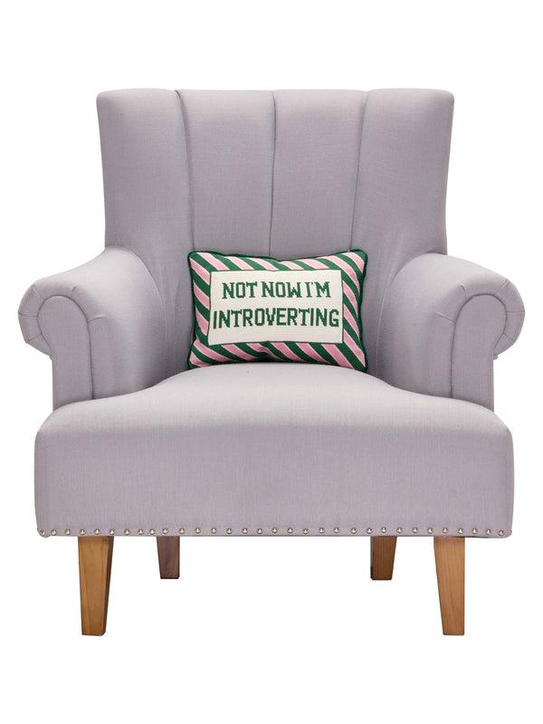 Not Now I'm Introverting Embroidered Pillow - DIGS