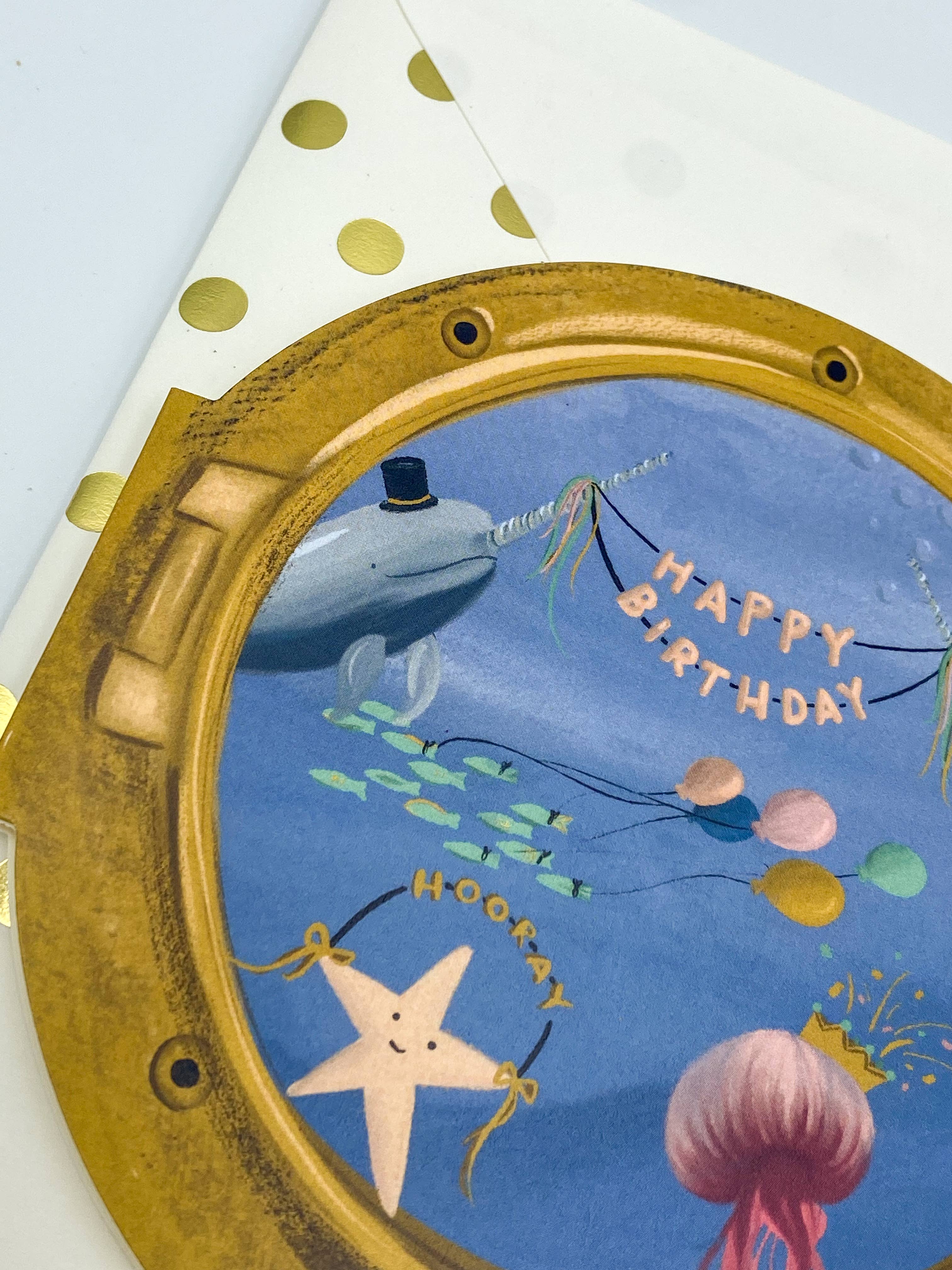 Ocean Creatures Porthole Birthday Card - DIGS