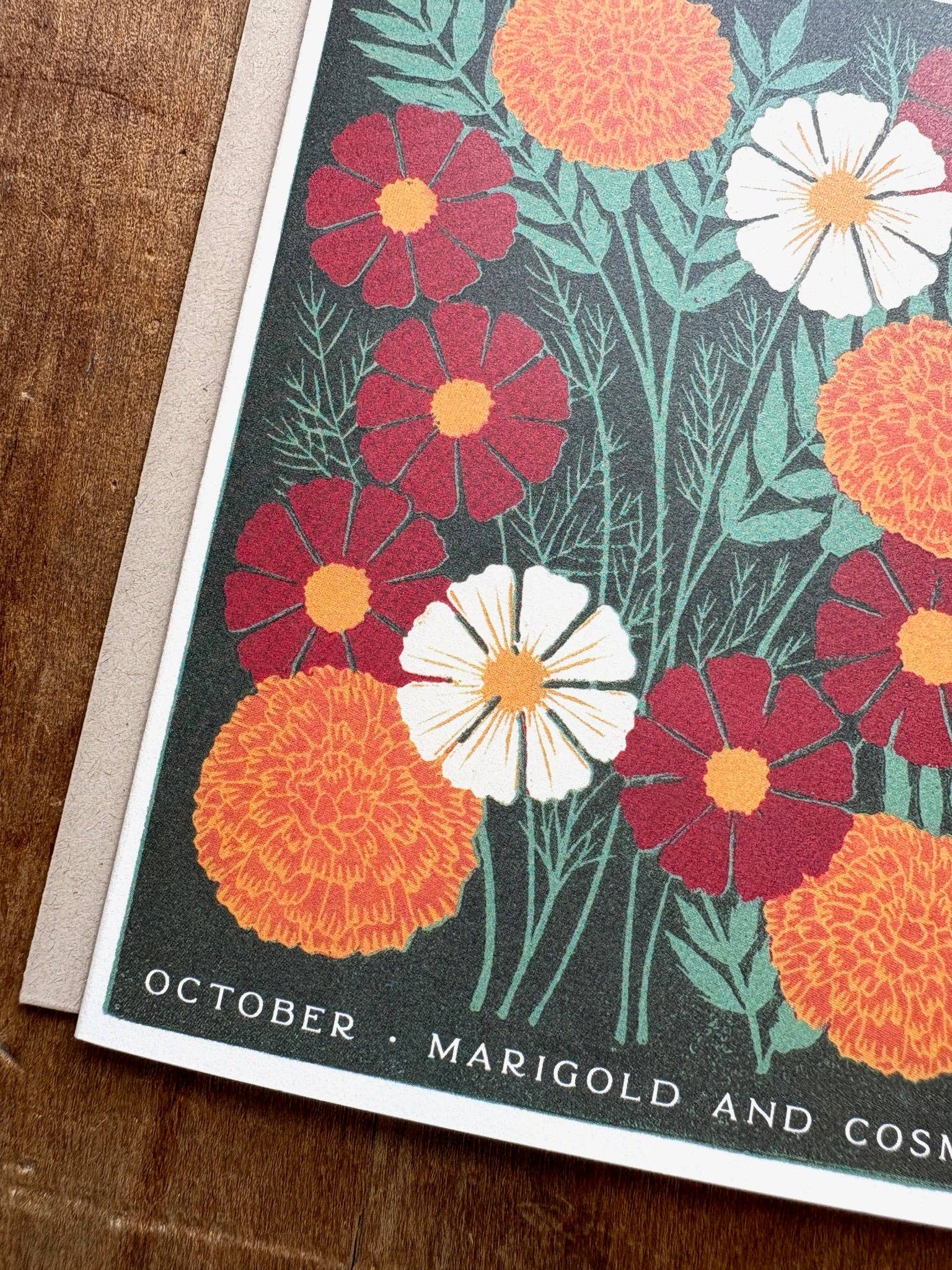October Month Flowers Card - DIGS