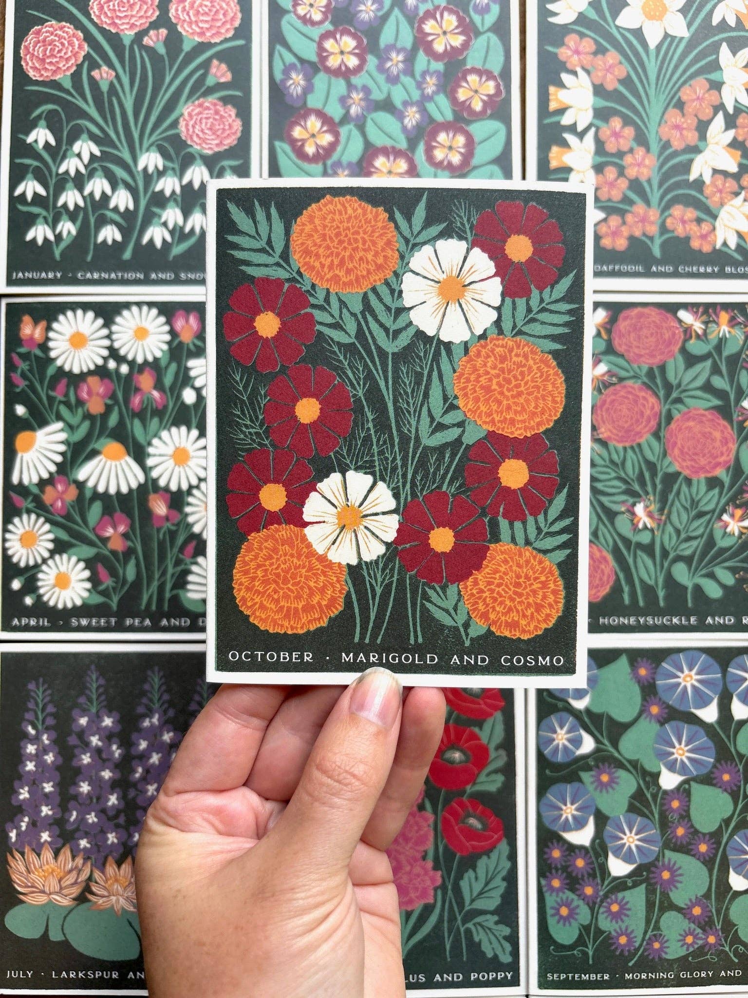 October Month Flowers Card - DIGS
