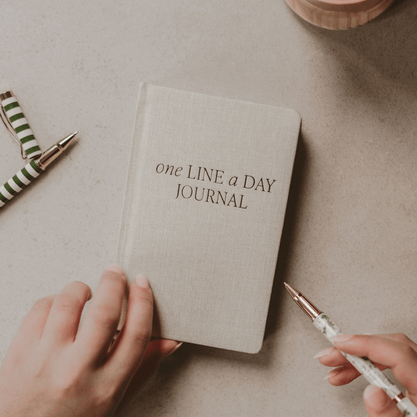 One Line A Day Fabric Journal - Tan - DIGS