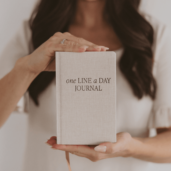 One Line A Day Fabric Journal - Tan - DIGS