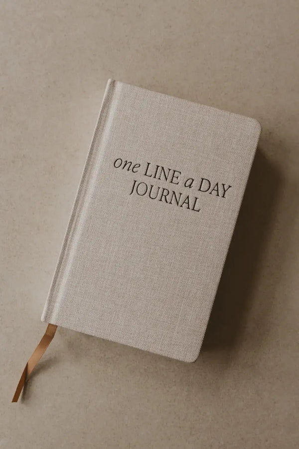 One Line A Day Fabric Journal - Tan - DIGS