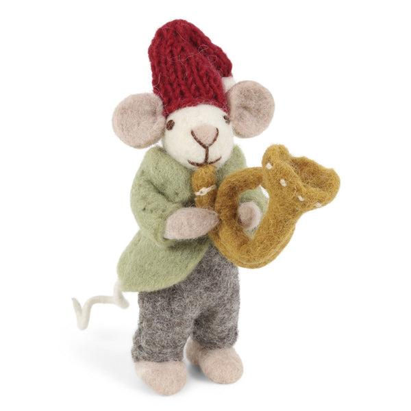 Orchestra Mouse w/Trumpet Ornament - DIGS