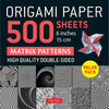 Origami Paper, 500 Sheets: Matrix Patterns - DIGS