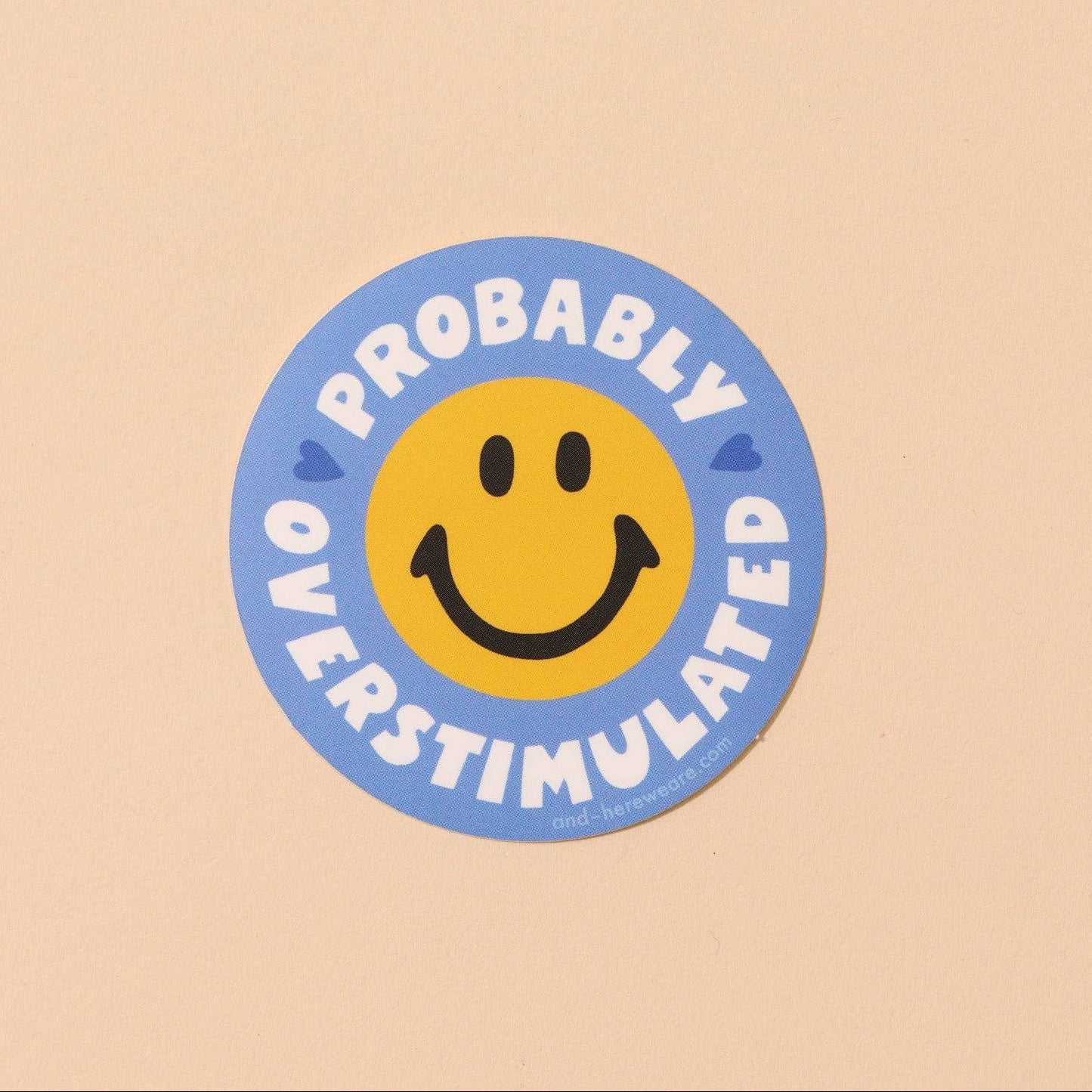 Overstimulated Smiley Sticker - DIGS
