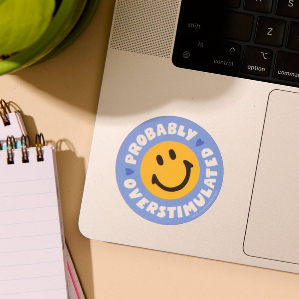 Overstimulated Smiley Sticker - DIGS