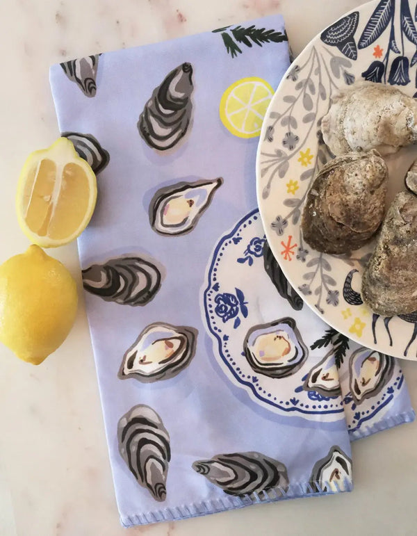 Oysters Cotton Tea Towel - DIGS