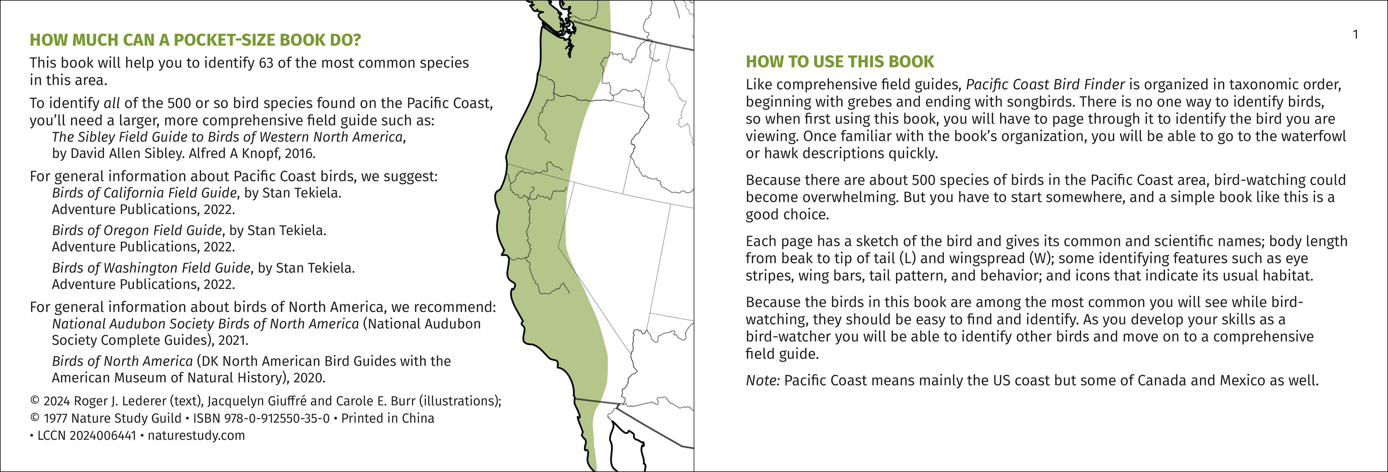 Pacific Coast Bird Finder Pocket Guide - DIGS