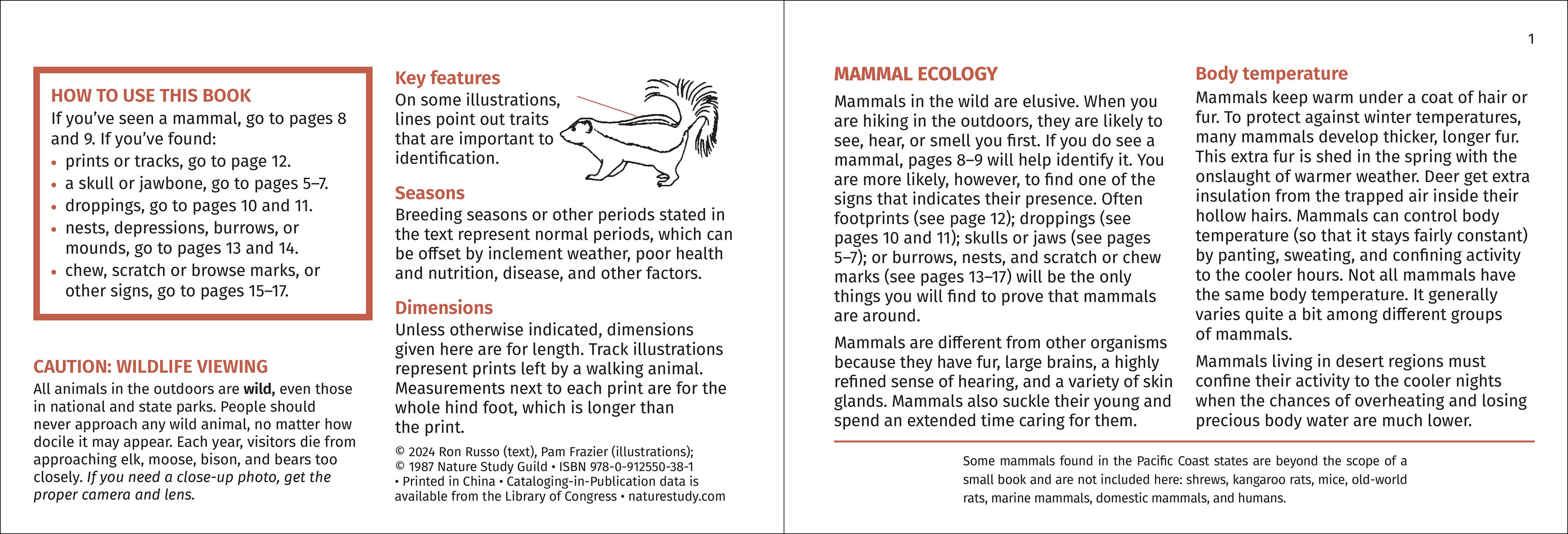 Pacific Coast Mammal Finder Pocket Guide - DIGS