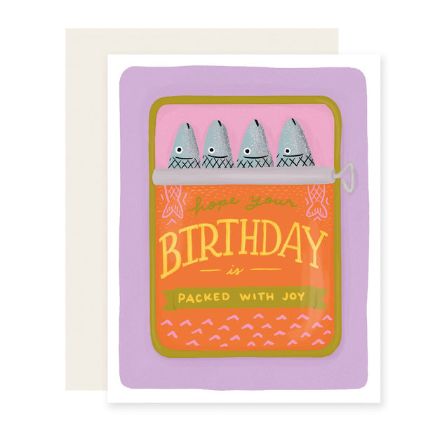 Packed with Joy Tinned Fish Birthday Card - DIGS