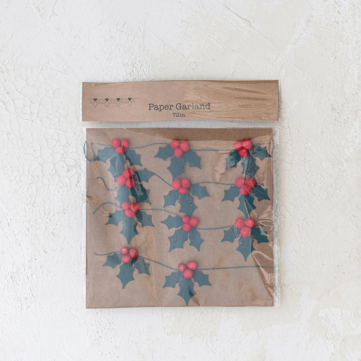 Paper Holly Mini Garland - DIGS