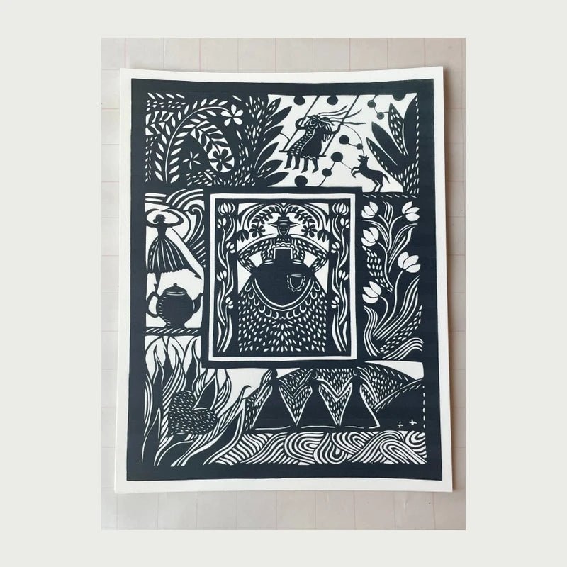 Papercut Lady Scene Art Print - DIGS