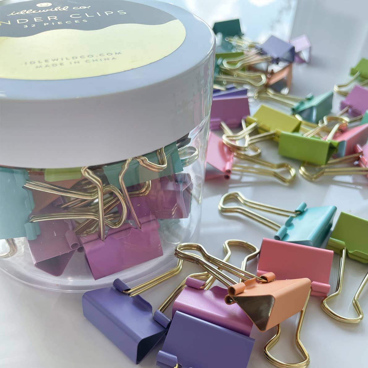 Pastel Rainbow Binder Clips - DIGS