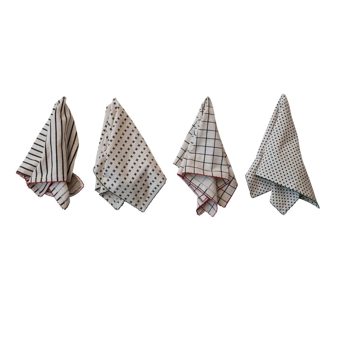 Pattern Napkins w/ Red and Green Edge - DIGS