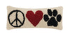 Peace Heart Paw Hook Pillow - DIGS