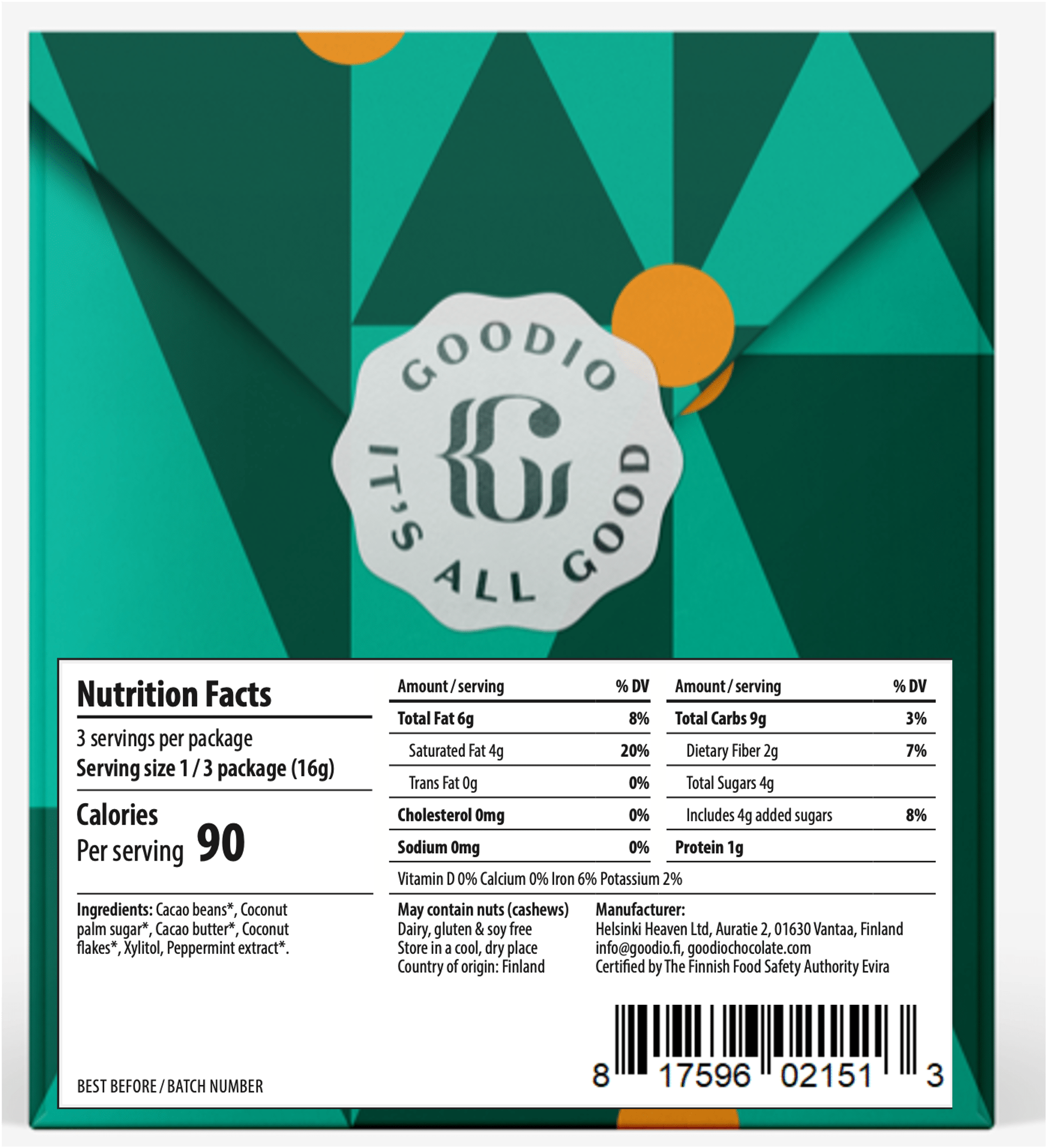 Peppermint Crunch 49% Chocolate Bar - DIGS