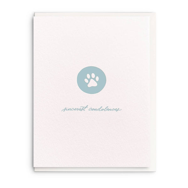 Pet Condolences Letterpress Sympathy Card - DIGS