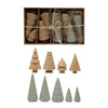 Pine Wood and Stoneware Trees, Set of 9 - DIGS