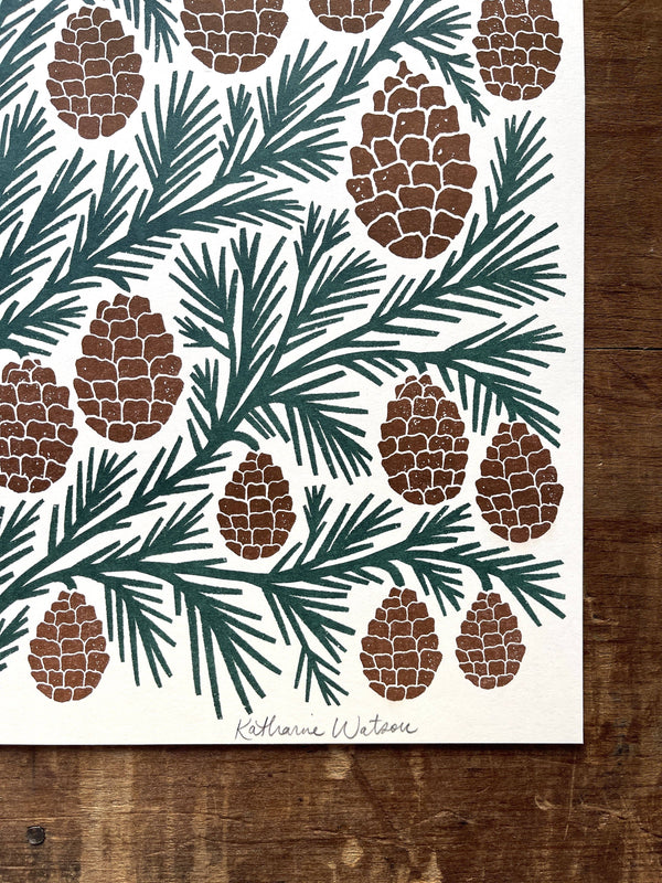 Pinecones Risograph Art Print - DIGS