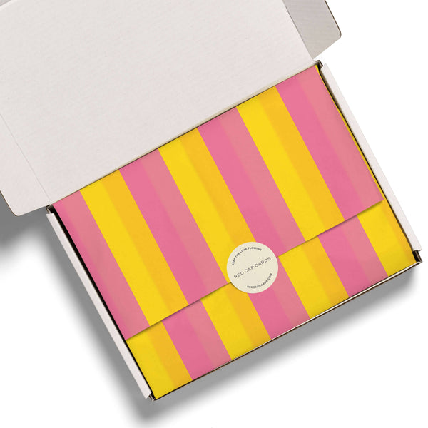 Pink and Yellow Stripes Tissue Paper - DIGS