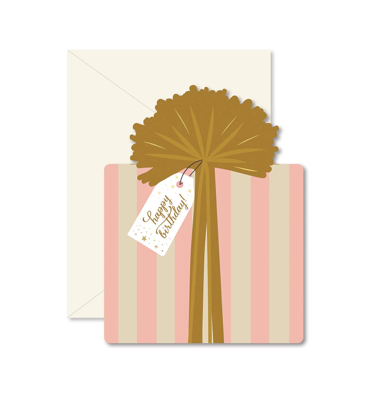 Pink Stripe Gift Birthday Card - DIGS
