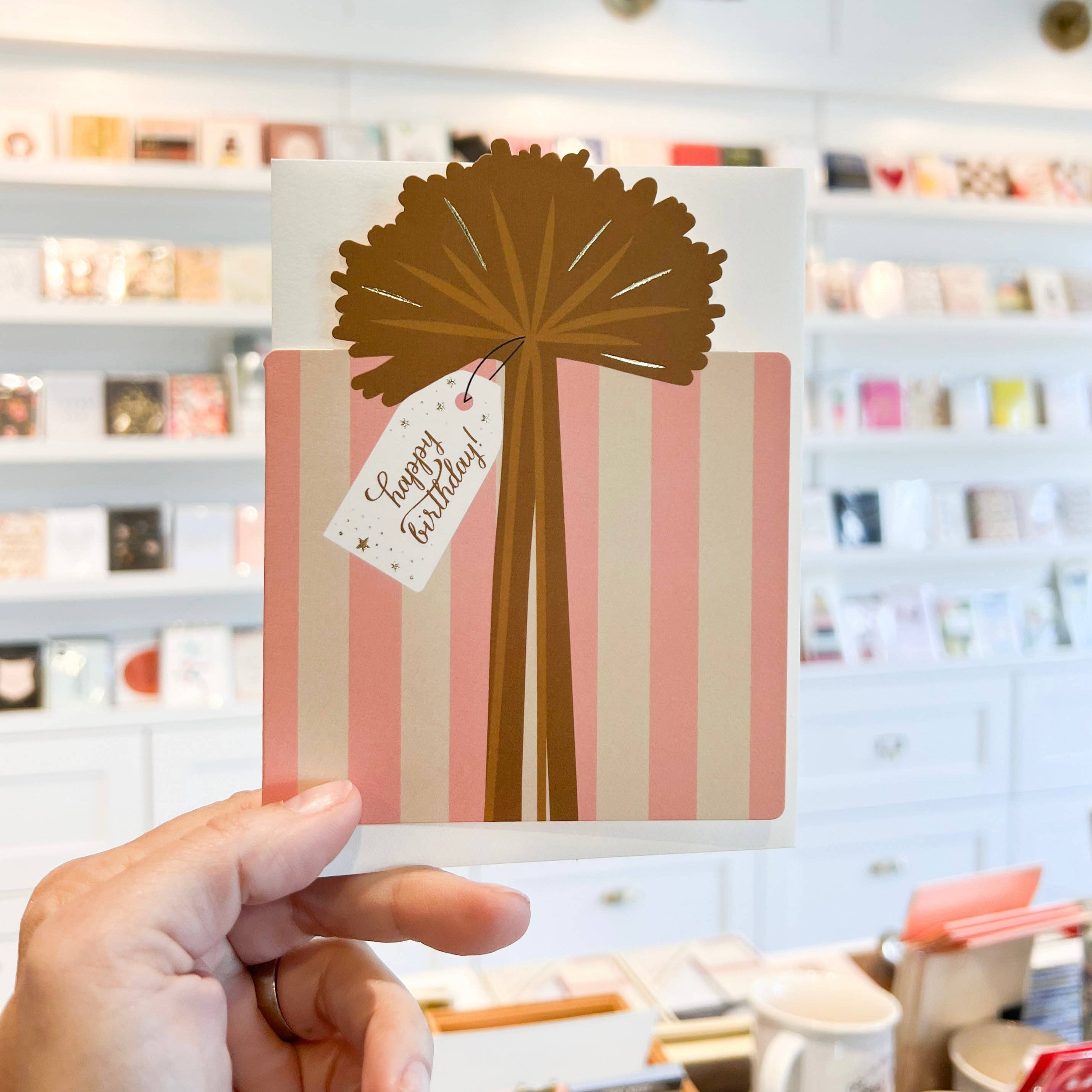 Pink Stripe Gift Birthday Card - DIGS