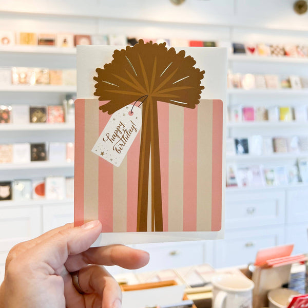 Pink Stripe Gift Birthday Card - DIGS