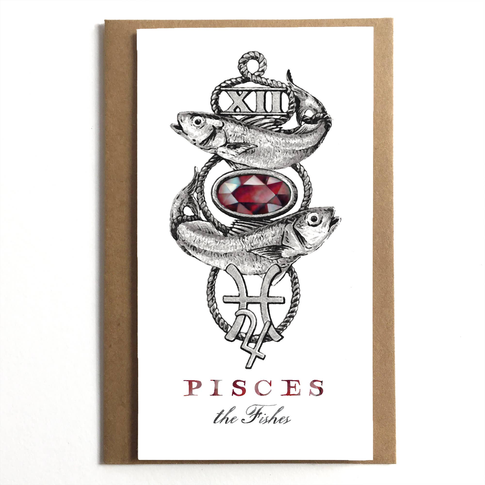 Pisces the Fishes Vintage Zodiac Card - DIGS