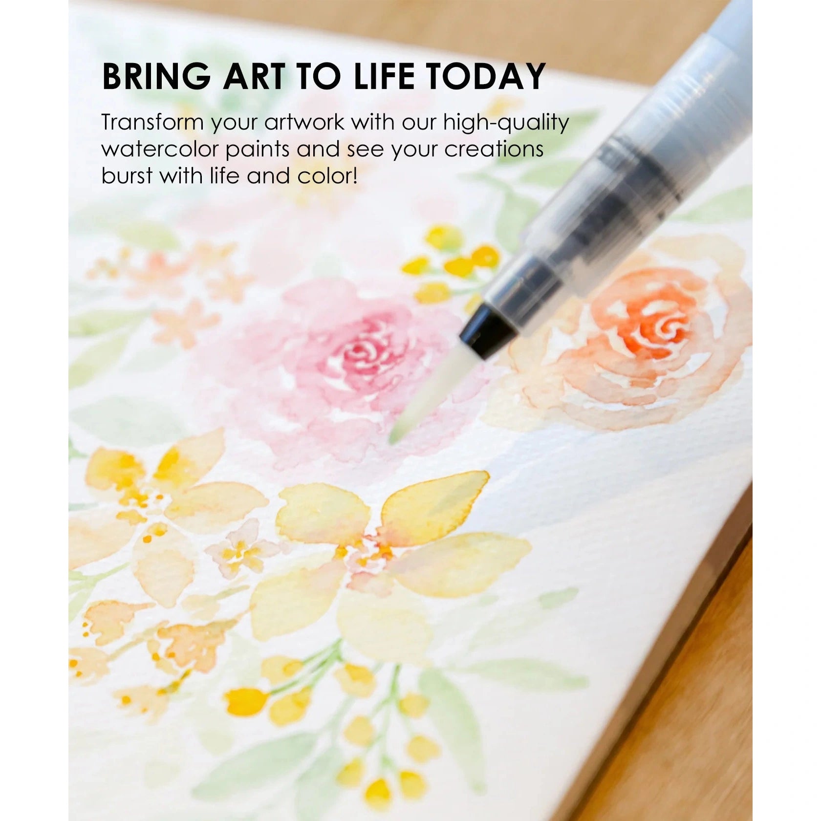 Pocket Watercolor Set of 12 with Brush: Essential Colors - DIGS